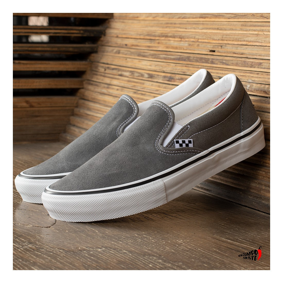 Vans Zapatillas Skate Slip-On - Pewter / White